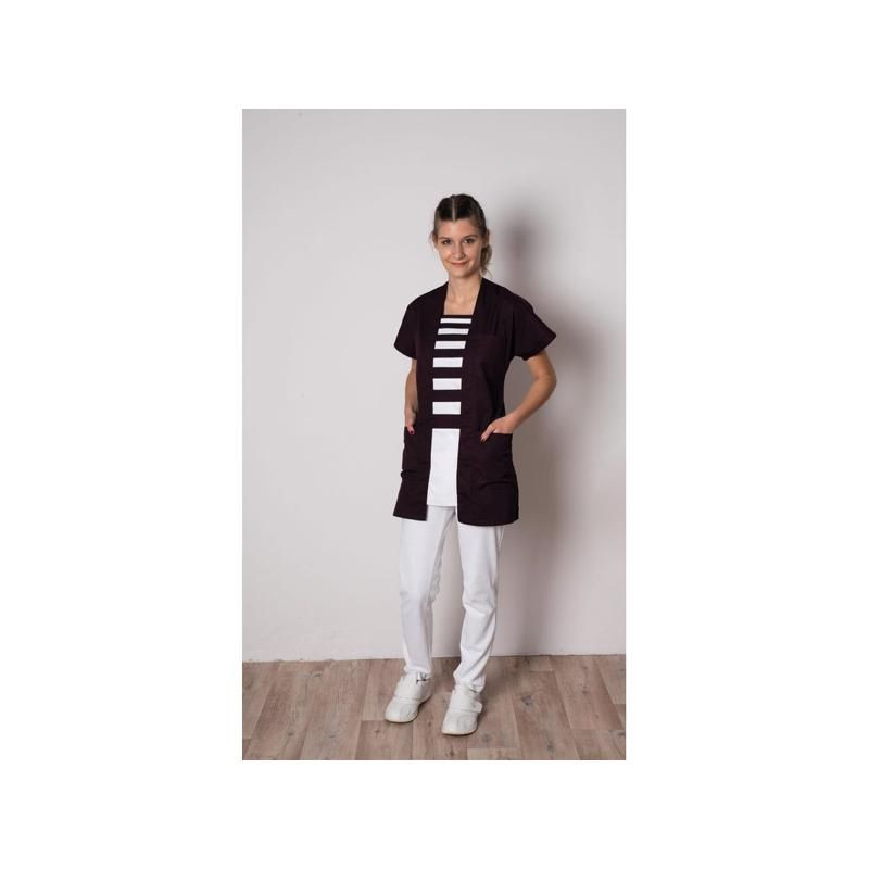 TUNIQUE FEMME SELMA PRUNE ET BLANC