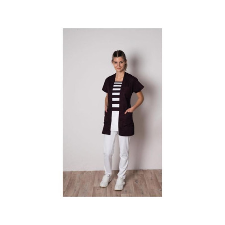 TUNIQUE FEMME SELMA PRUNE ET BLANC