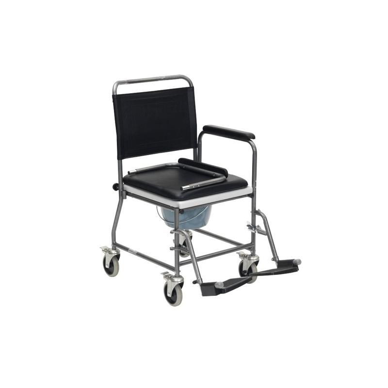 FAUTEUIL DE TOILETTES A ROULETTES NOIR