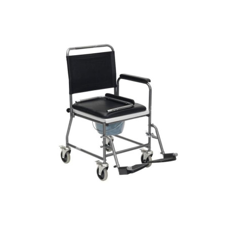 FAUTEUIL DE TOILETTES A ROULETTES NOIR