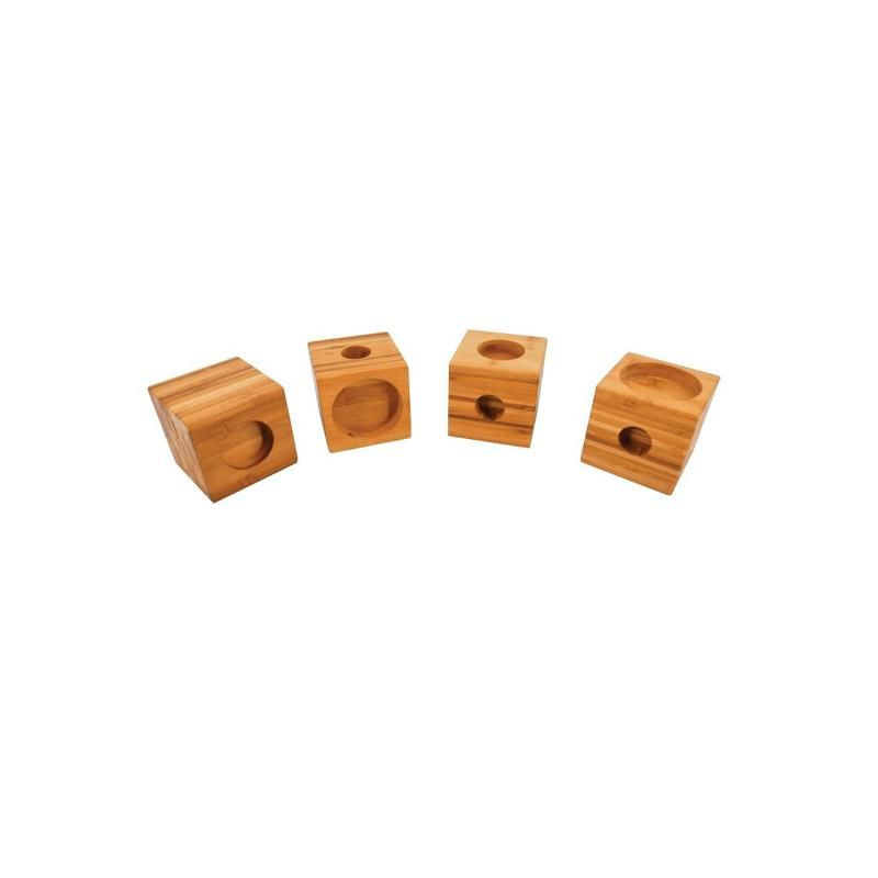 LOT DE 4 PIEDS SUR-ELEVATEURS EN BAMBOU